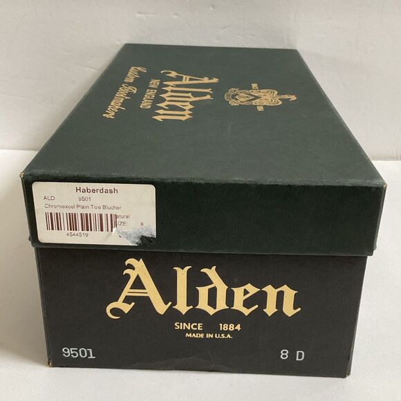 Alden 9501 Natural Chromexcel Plain Toe Blucher Lace Up Dress Shoes 8 D main image 7